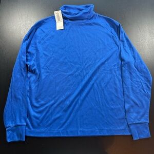 NWT Vintage Sport Carriage Court Turtleneck T Shirt Mens L Cotton Blue Sears